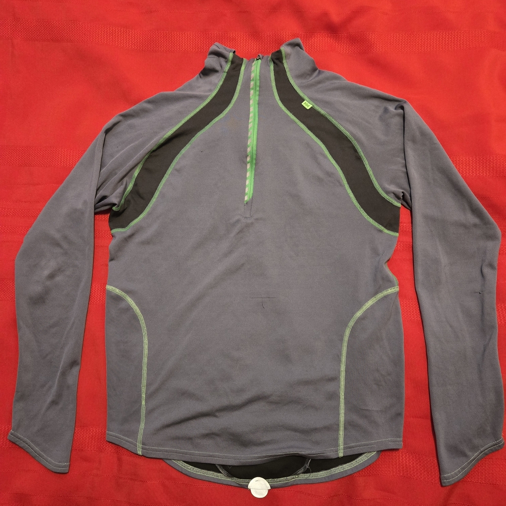 Helly Hansen Charcoal And Black Top with Green Trim